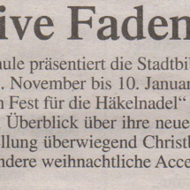 Kreative Fadenkunst Weihnachtsausstellung - Trierischer Volksfreund, 22.11.2011