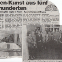 Spitzengildetagung in Prüm, februar 1999 - Prümer Wochenspiegel, Spitzen aus fünf Jahrhunderten, Ausstellungseröffnung, 26.02.1999