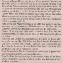 Osterausstellung in Dudeldorf, Pavillon Pallien, März 1995, April 1996 - Hildesheimer Mitteilungsblatt März 1996