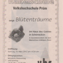 "Blütenträume" in Schönecken vom 10.03. - 28.04.2002 - Prümer Mitteilungsblatt, Titelseite, Augabe 10/2002